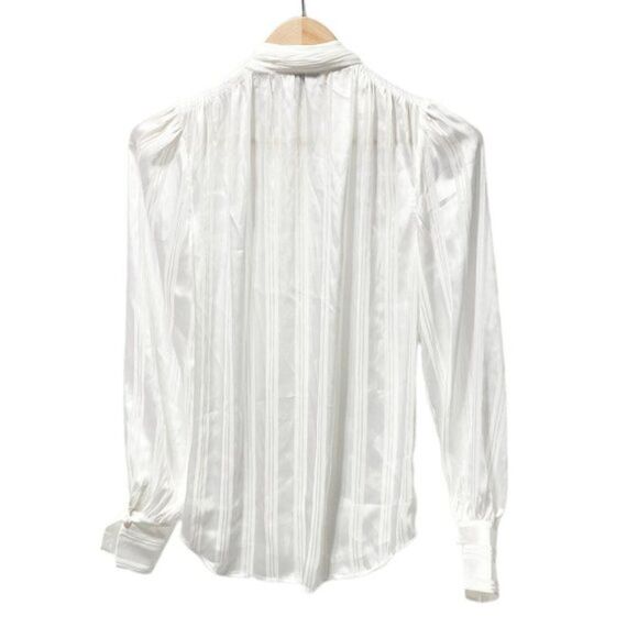 Equipment EUSSEBIE REMOVABLE TIE NECK TOP Nature White - Picture 9 of 9